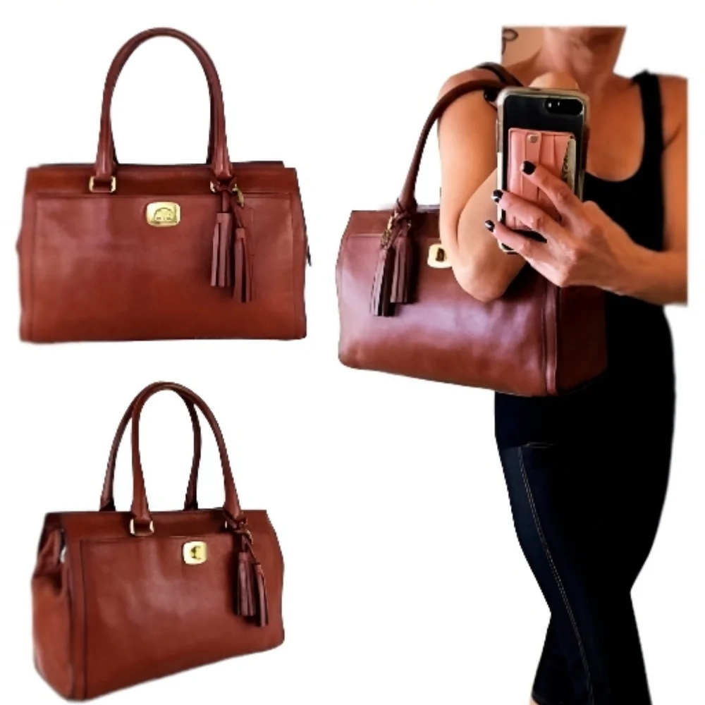 Coach Legacy Chelsea Turnlock Saddle Brown Distressed Leather Shoulder Satchel_3